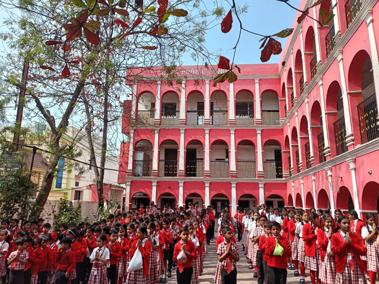 Morning assembly at Alfa Public School